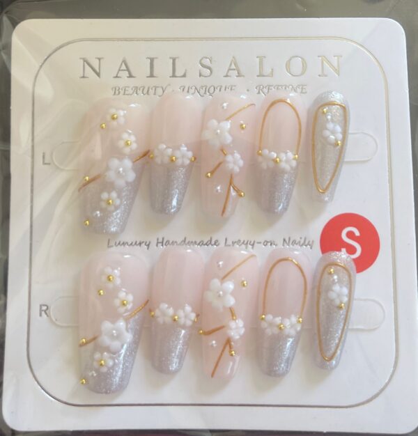 Pink Sakura art Press-On Nails