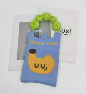 Knitted small hand bag / crossbody bag (banana)