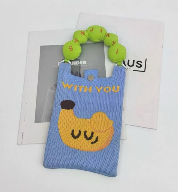 Knitted small hand bag / crossbody bag (banana)