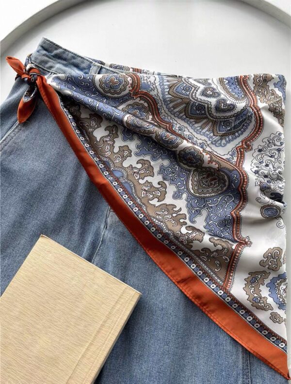 Fashion Orange Vintage Pattern Square Scarf