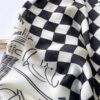 Hand-Painted Graffiti Checkerboard Scarf