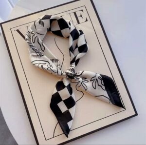 Hand-Painted Graffiti Checkerboard Scarf