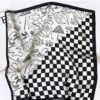 Hand-Painted Graffiti Checkerboard Scarf