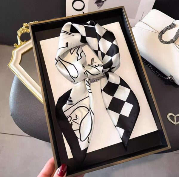 Hand-Painted Graffiti Checkerboard Scarf