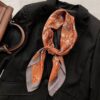 Korean-Style Paisley Fashion Square Scarf (Orange)