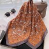 Korean-Style Paisley Fashion Square Scarf (Orange)