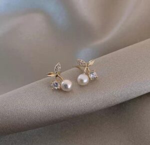Micro Cubic Zirconia Cherry Earrings