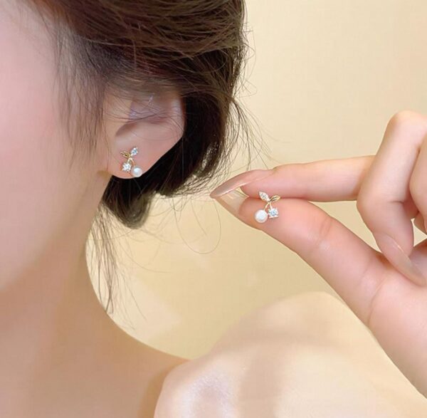 Micro Cubic Zirconia Cherry Earrings
