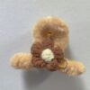 Winter yarn flower hair claw clip