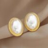 Vintage Oval Pearl Earrings Vintage Oval Pearl Earrings