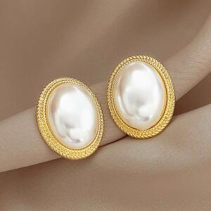Vintage Oval Pearl Earrings
